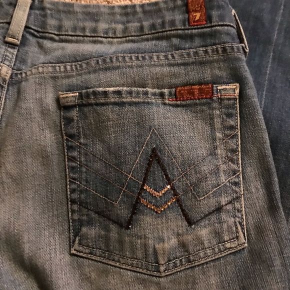 7 For All Mankind Embellished Distressed Jeans - Picture 3 of 4